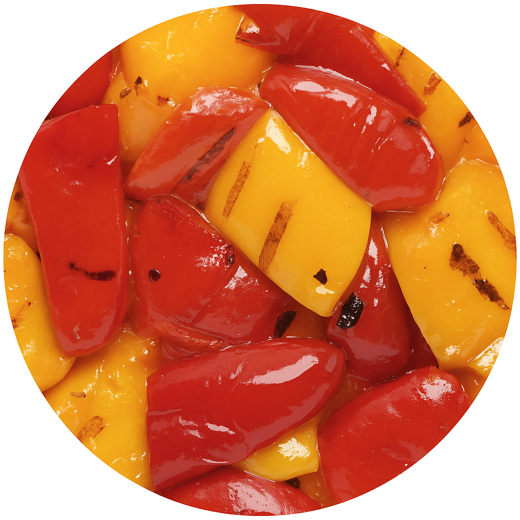 Grilled Peppers Squared In Oil 1 Kg